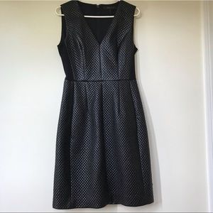 BCBG Black faux leather quilted dress
